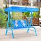Costway Kids Patio Swing Chair Children Porch Bench Canopy 2 Person Yard Furniture blue